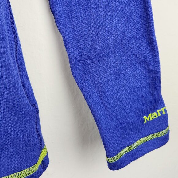 Marmot Blue Lightweight Waffle Knit 1/4 Zip Sweater sz XS *flawed* - Picture 11 of 11
